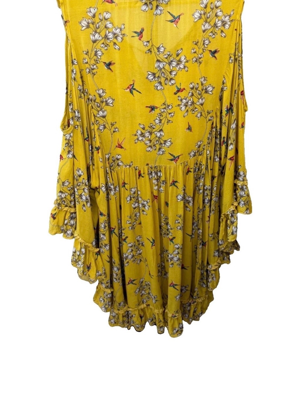 DG2 by Diane Gilman Top/Cover-Up Women's 2XL Yellow Hummingbird Print EUC - Picture 8 of 10